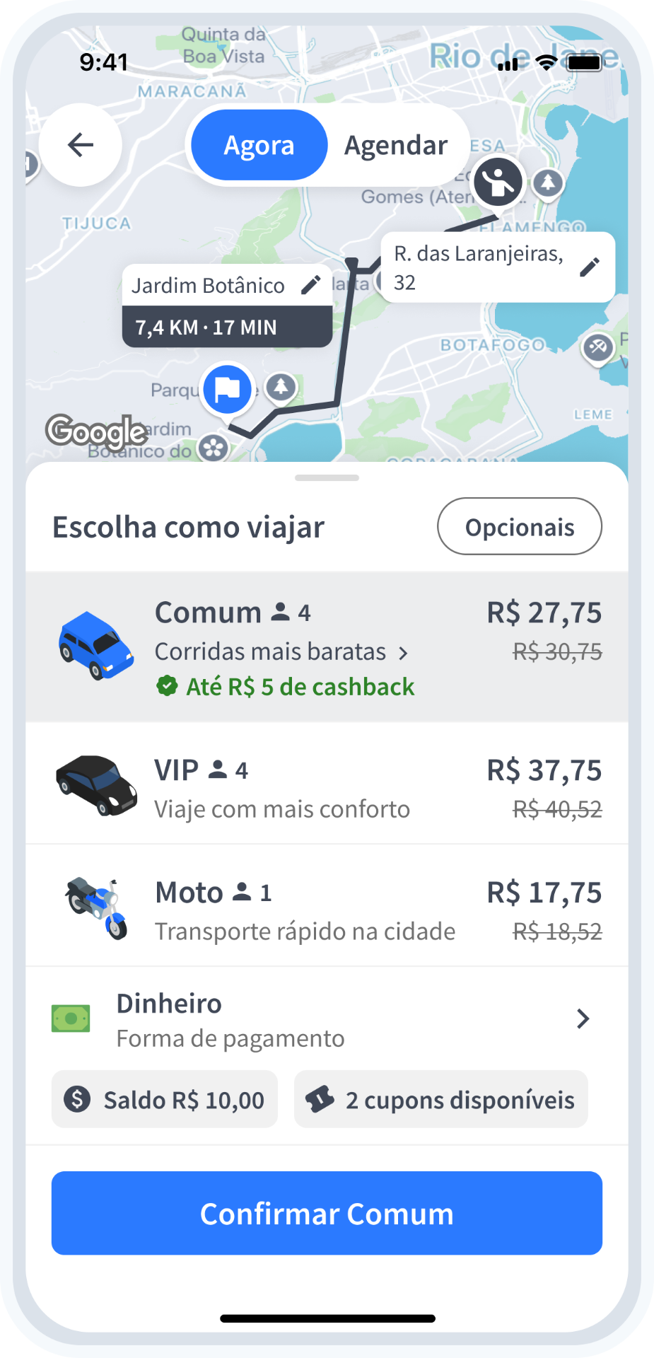 Tela home do app