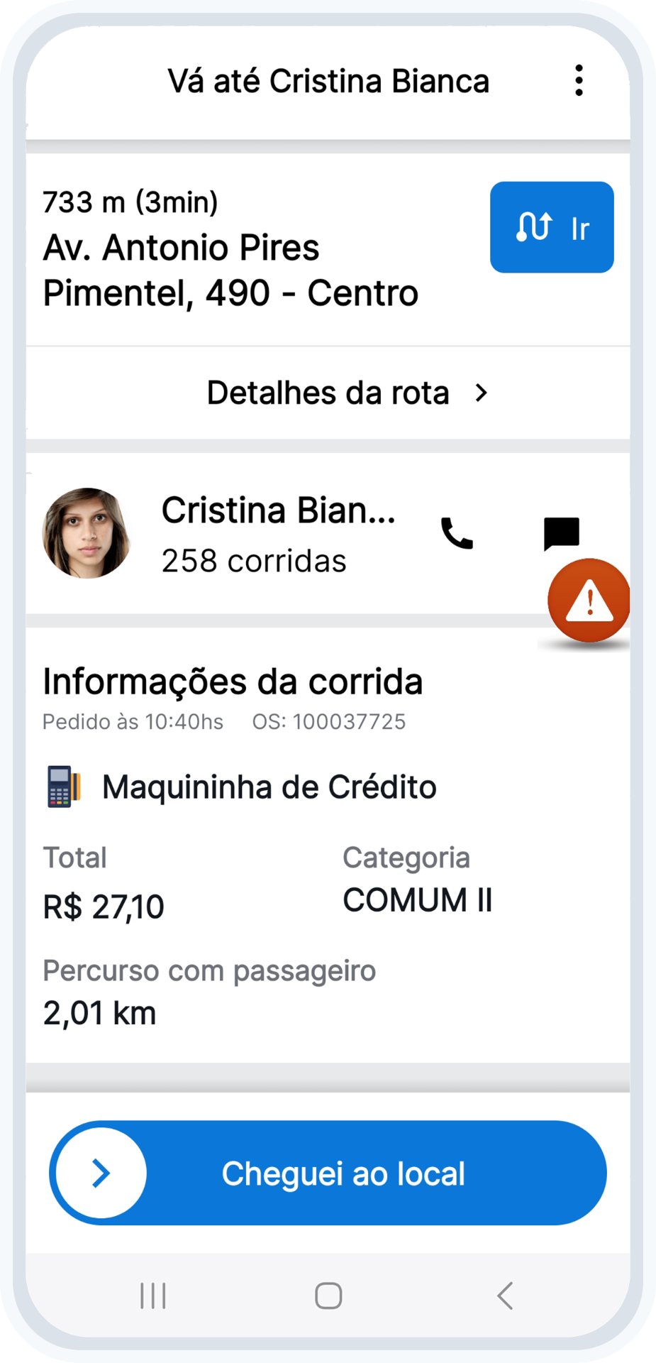 Tela de ganhos